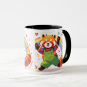 Dancing Kawaii Animal with Rainbow  マグカップ (正面右)