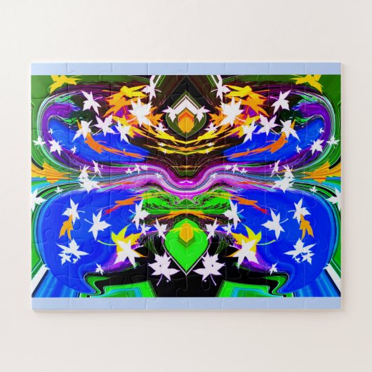 Dancing leaves in autumn art ジグソーパズル (横)