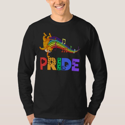 Dancing Leopard Pride Dad Rainbow Men Women Girls  Tシャツ (正面)