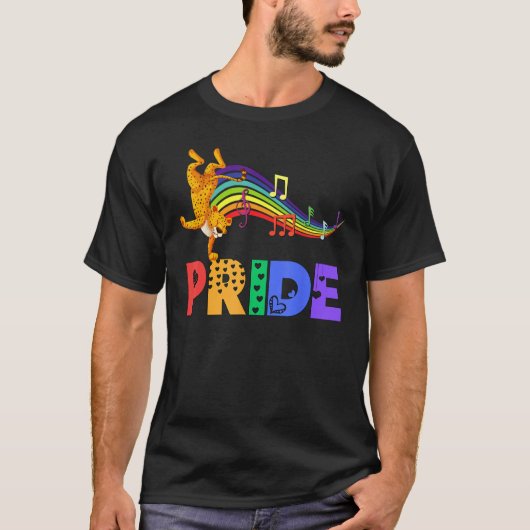 Dancing Leopard Pride Dad Rainbow Men Women Girls  Tシャツ (正面)