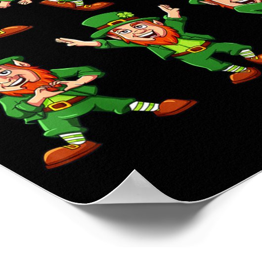 Dancing Leprechauns St Patrick's Day Funny Boys Gi ポスター (角)