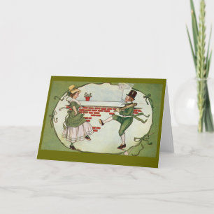 Dancing Leprechauns Vintage St. Patrick's Day カード