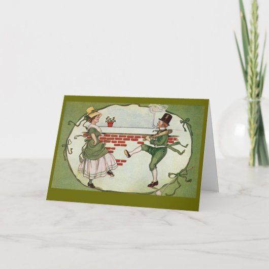 Dancing Leprechauns Vintage St. Patrick's Day カード (正面)