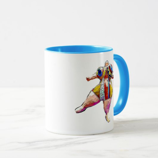 Dancing Lipoedemaの強い女性コーヒー・マグ マグカップ (正面右)