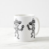 Dancing Mexican Skeleton コーヒーマグカップ (正面右)