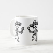 Dancing Mexican Skeleton コーヒーマグカップ (正面左)