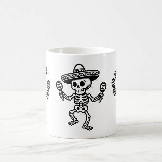 Dancing Mexican Skeleton コーヒーマグカップ (中央)