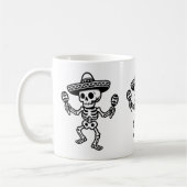 Dancing Mexican Skeleton コーヒーマグカップ (左)