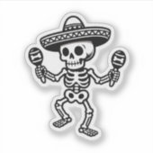 Dancing Mexican Skeleton シール (正面)