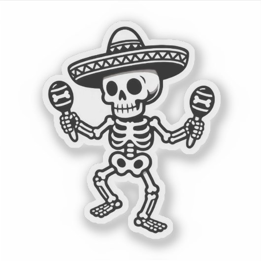 Dancing Mexican Skeleton シール (正面)