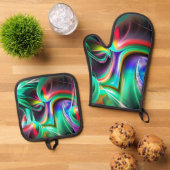 Dancing Neon Lights 鍋つかみ&鍋敷きセット (トップダウン)