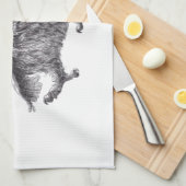 Dancing Owl with Red Feather キッチンタオル (四つ折り)