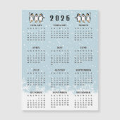 Dancing Penguins 2026 Calendar Magnetic Card (正面)