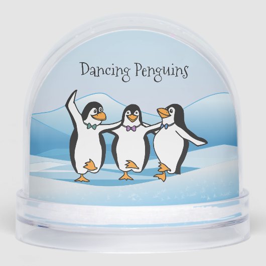 Dancing Penguins Design Snow Globe (正面)