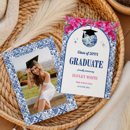 Dancing Queen Disco Ball Class of 2026 Graduation 案内状