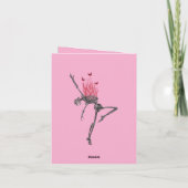 Dancing Red Flames Skeleton Funny Happy Birthday カード (裏面)