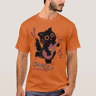 Dancing Rock Cat Electric Guitar Funny Cat Music B Tシャツ