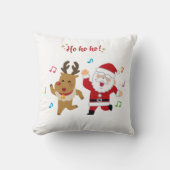 Dancing Santa and Reindeer Christmas Party クッション (正面)