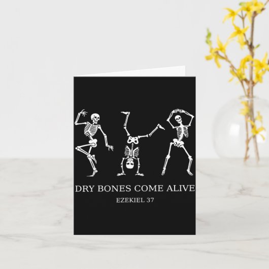 Dancing Skeleton Dry Bones Come Alive Christian Ha カード (黄色い花)