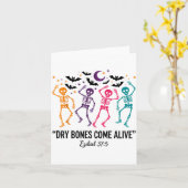 Dancing Skeleton Dry Bones Come Alive Christian Ha カード (黄色い花)