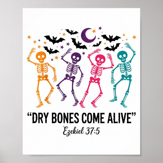 Dancing Skeleton Dry Bones Come Alive Christian Ha ポスター (正面)