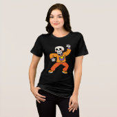 Dancing Skeleton Funny Halloween Skull T-Shirt トライブレンドＴシャツ (正面全面)