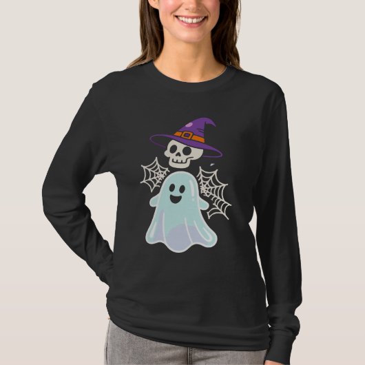 Dancing Skeleton Funny Halloween Skull T-Shirt Tシャツ (正面)