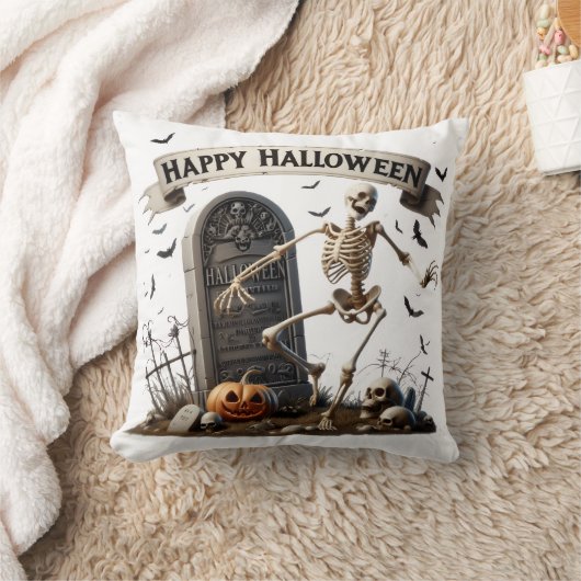 Dancing Skeleton Halloween Design クッション (ブランケット)