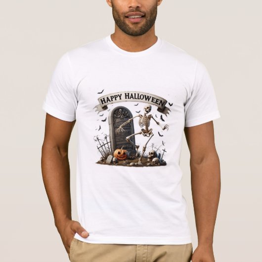 Dancing Skeleton Halloween Design Tシャツ (正面)