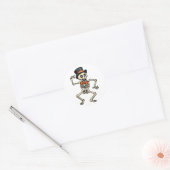 Dancing Skeleton Halloween Sticker  ラウンドシール (封筒)