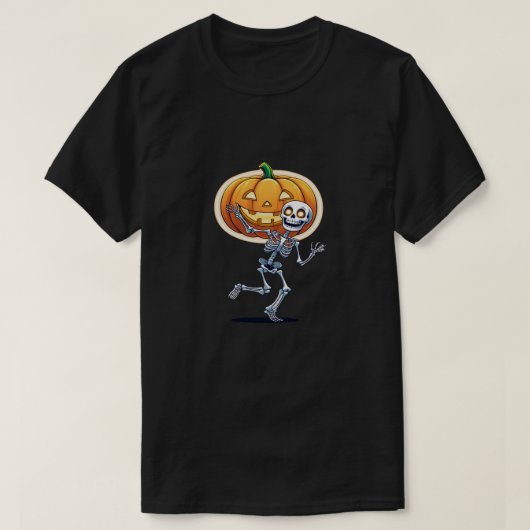 Dancing Skeleton Halloween T-Shirt – Funny Glow Tシャツ (デザイン正面)