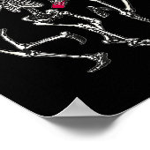 Dancing Skeletons Drinking Wine Lover Funny Hallow ポスター (角)