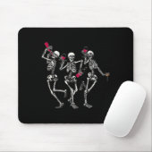 Dancing Skeletons Drinking Wine Lover Funny Hallow マウスパッド (マウス)
