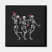 Dancing Skeletons Drinking Wine Lover Funny Hallow マグネット (正面)