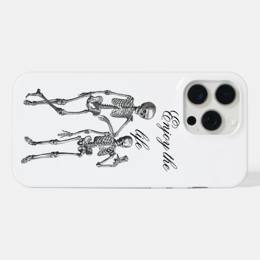 Dancing Skeletons Illustration  iPhoneケース (裏面横)