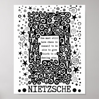 Dancing STAR quote by Nietzsche ポスター