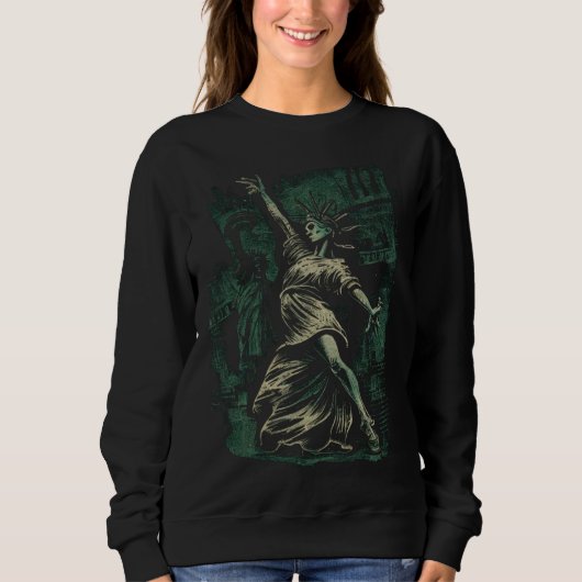 Dancing Statue Of Liberty Graphic Tees Men Women B スウェットシャツ (正面)