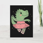 Dancing T-rex Dinosaur Llerina For Llet Dancer Vin カード (正面)