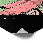 Dancing T-rex Dinosaur Llerina For Llet Dancer Vin ポスター (角)