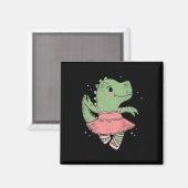 Dancing T-rex Dinosaur Llerina For Llet Dancer Vin マグネット (正面/裏面)
