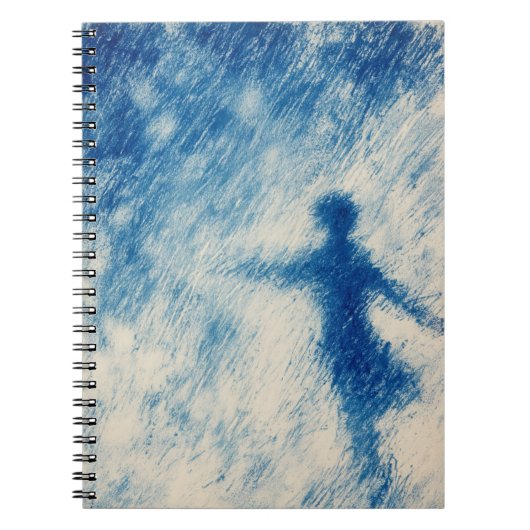 Dancing Through the Rain | 青の抽象画 ノートブック (正面)