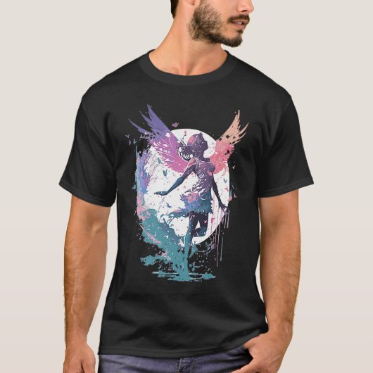 Dancing Watercolor Fairy Girls Dancer Ballet Butte Tシャツ (正面)