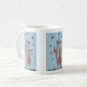 Dancing Welsh Corgi with Butterflies コーヒーマグカップ (正面左)