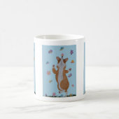 Dancing Welsh Corgi with Butterflies コーヒーマグカップ (中央)