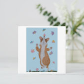 Dancing Welsh Corgi with Butterflies 招待状 (スタンド正面)