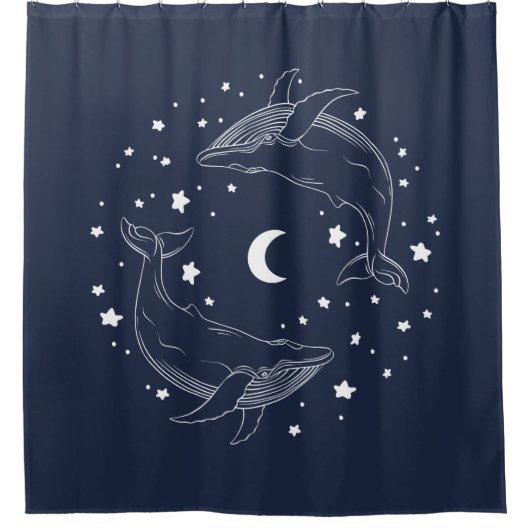 Dancing Whales シャワーカーテン (正面)