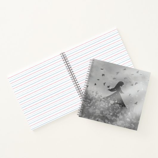 Dancing with birds Square ノートブック (内部)