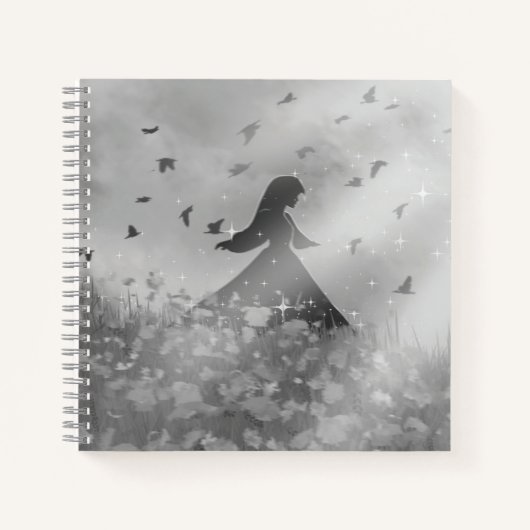 Dancing with birds Square ノートブック (正面)
