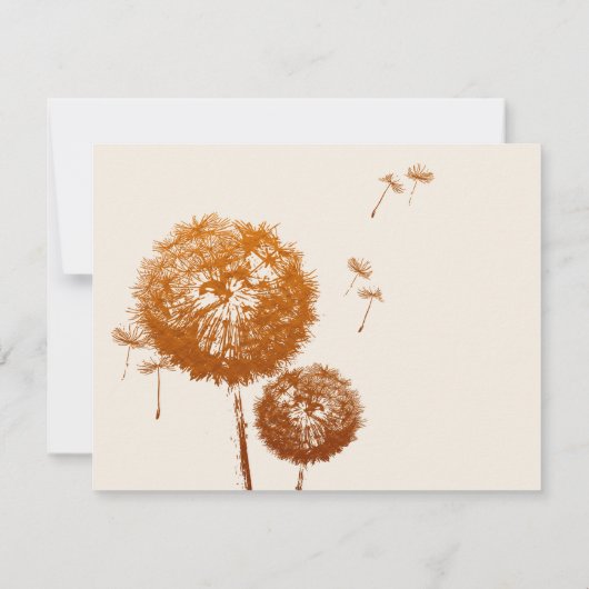 Dandelionかわいらしライフカードの写真お祝い 招待状 (裏面)