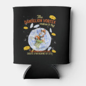 Dandelionの花 – 科学の種子の事実 缶クーラー (正面)